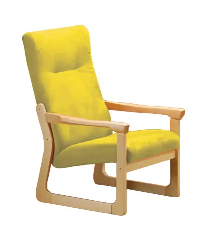 BE - 1 křeslo, koženka ROXA 7.04 - koženka žlutá